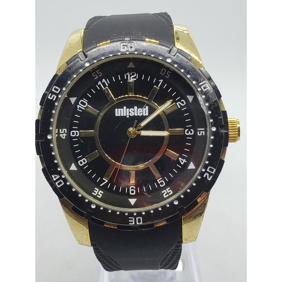 Unlisted Kenneth Cole Men's watch 10030904. Large black/gold face Working watch - Picture 1 of 10
